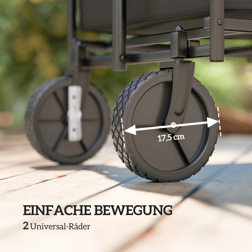 Carrello da giardino pieghevole con telo estraibile ¨C zephmum ¨C 100 kg, nero