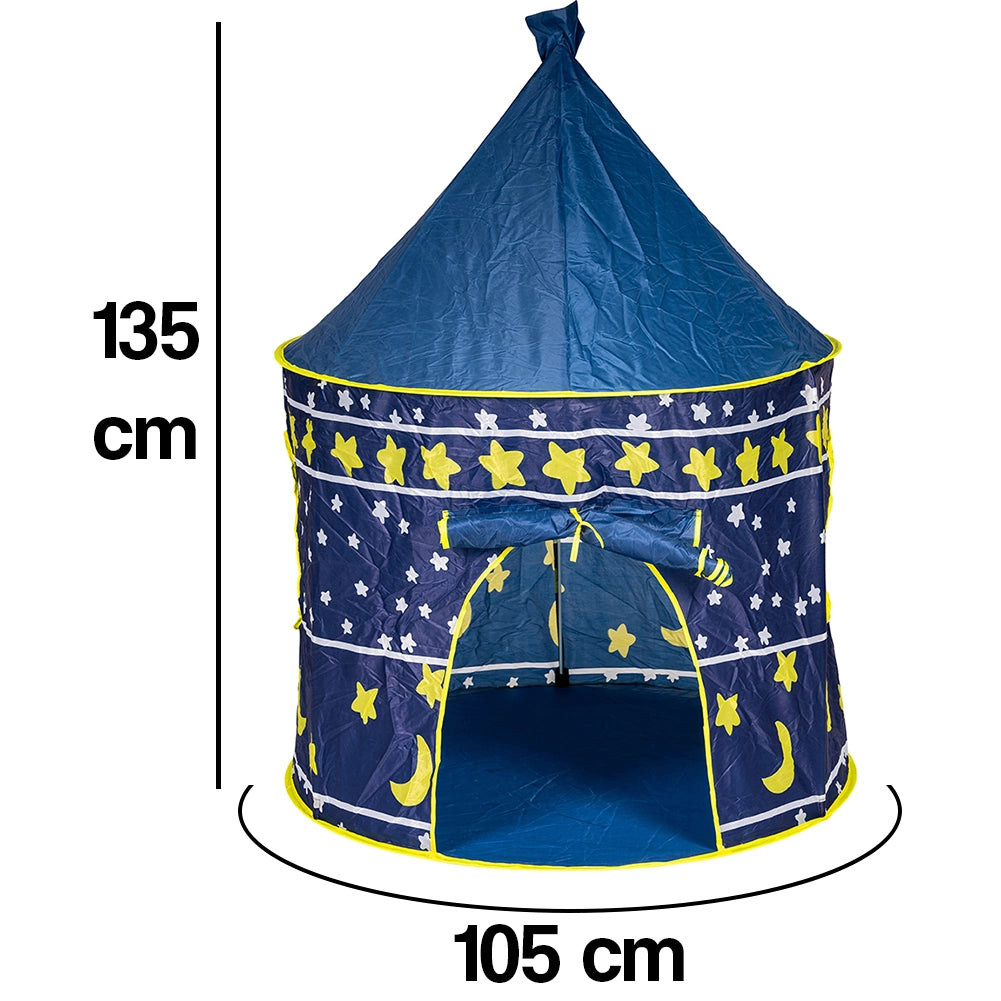Tenda per Bambini Salvaspazio con Borsa Trasporto Gioco Blu Interno e Esterno