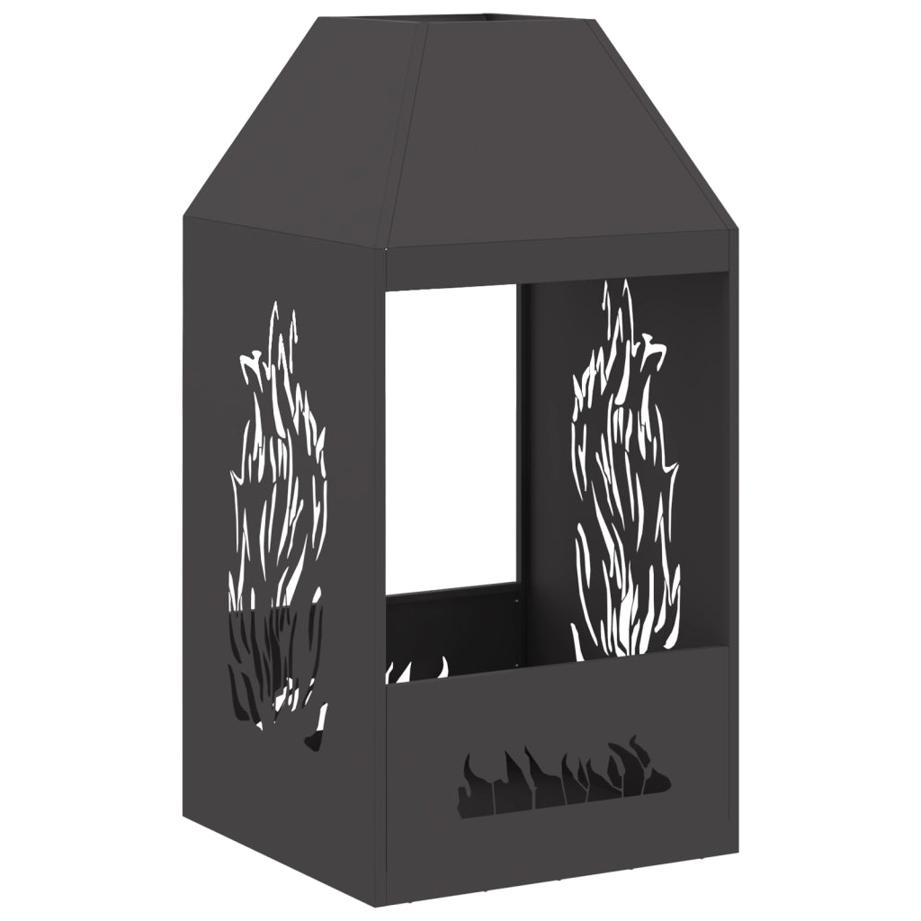 Focolare Nero 50x50x100 cm Acciaio