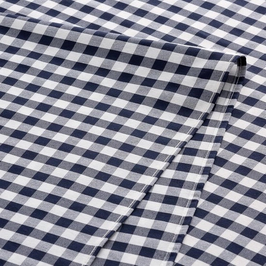 Tavolo quadrato con motivo gingham, impermeabile, 140x100cm