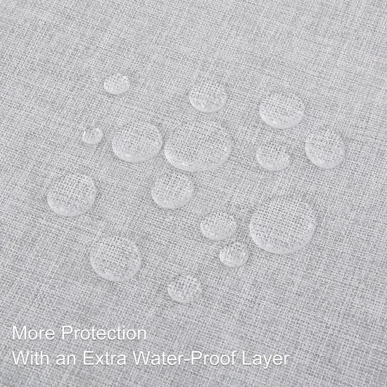 Tavolino con Finestra in Lino e Protezione Idrorepellente, Grigio Chiaro, 100 x 140 cm