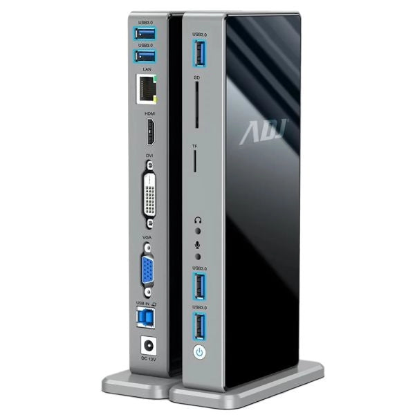 Docking station 15in1 usb3.0 york hdmi+dvi+vga+lan+5*usb+sd/tf+3.5mm - 143-00025