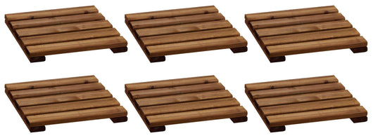 Pavimentazione da Esterno 6 Pezzi 34x34 cm in Legno Castagno