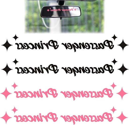Sticker per auto - set di 4 adesivi divertenti e carini per vetri e decorazione. Accessori per auto di alta qualità per donne, impermeabili e resistenti.