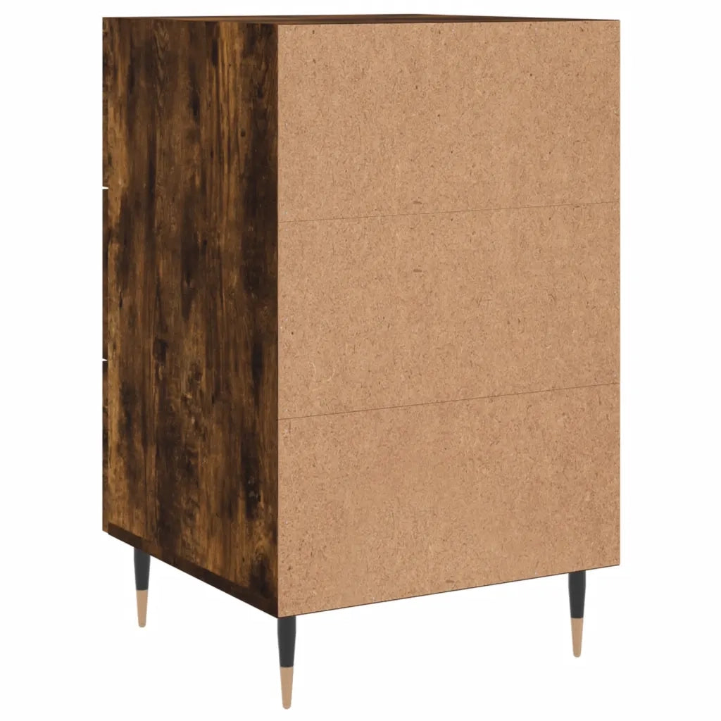 Comodino | Armadio da Notte | Mobiletto da notte Rovere Fumo 40x40x66 cm in Legno Multistrato