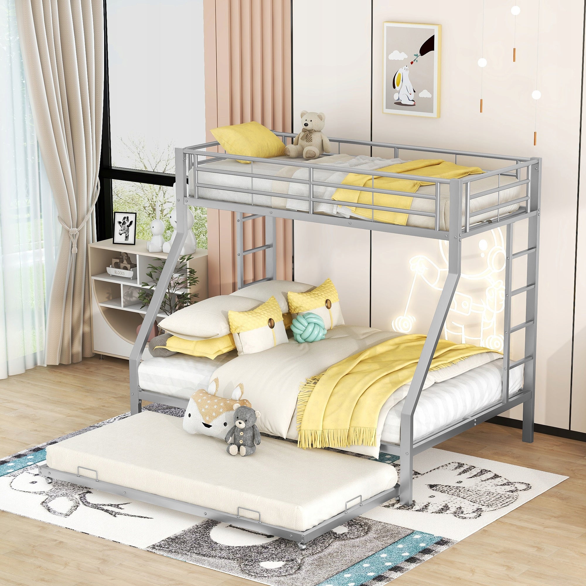 Letto a castello in metallo - Xylo - 90(140)x200cm - Argento