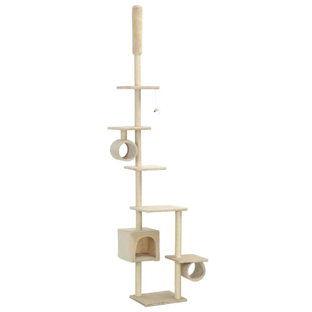 Albero per Gatti con Pali Tiragraffi in Sisal 260 cm Beige 170534