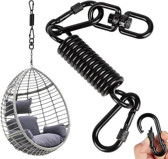 Sedia a Sospensione 360° Rotativa con 2 Ganci a Canna da Pesca - Capacità di Sostegno fino a 250 kg - Sospensione per Borsa da Boxe - Sedia a Rete per Yoga