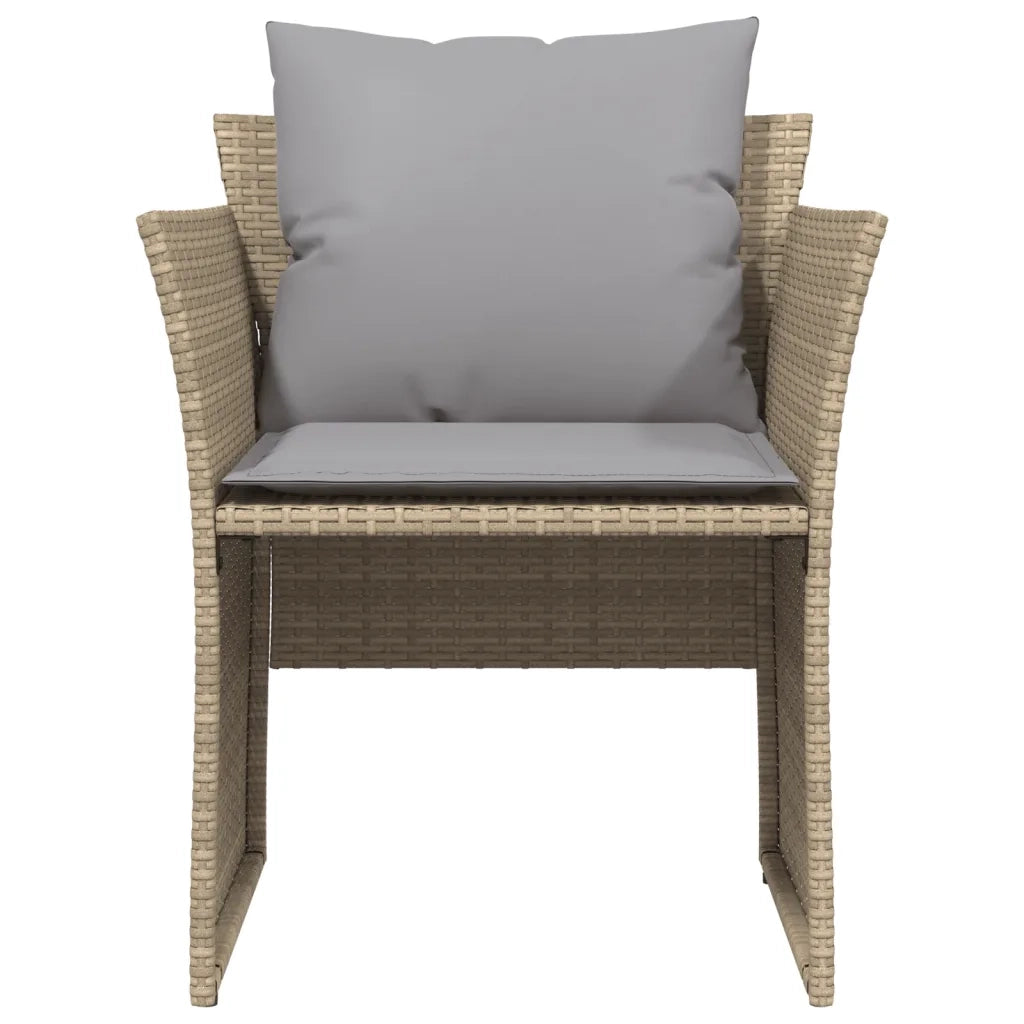 Sedia da Giardino con Poggiapiedi in Polyrattan Beige CFW8631005