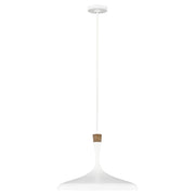 Sospensione Contemporanea Darwin Acciaio Bianco Opaco Legno 1 Luce E27