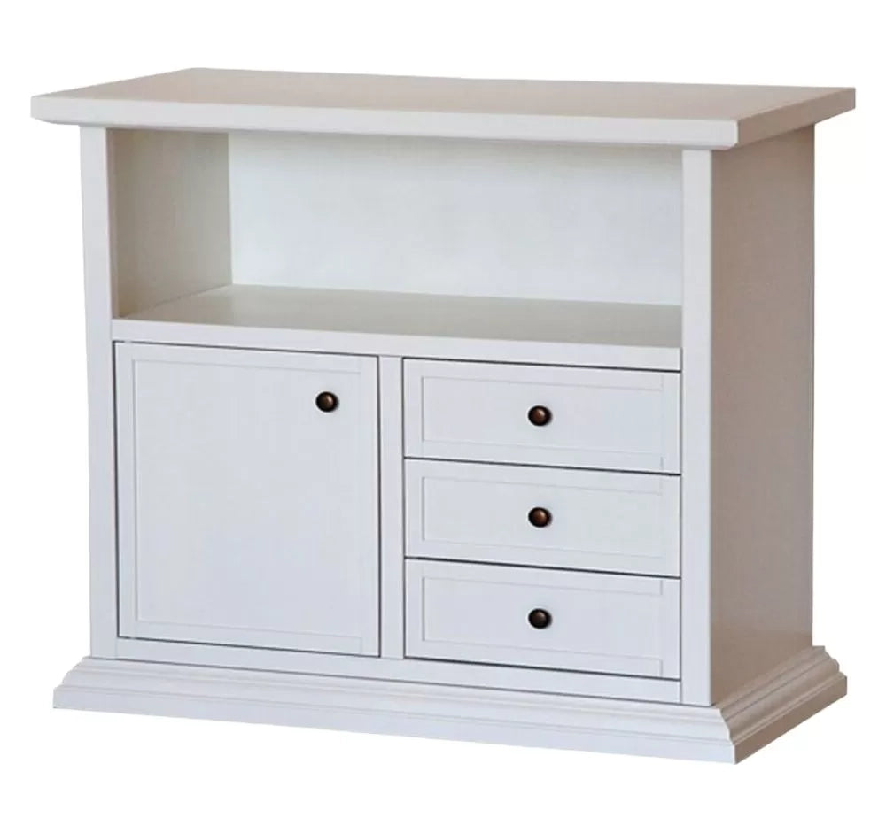 Porta tv in legno shabby chic bianco 84x40x75 (1378) - Mobili 2G