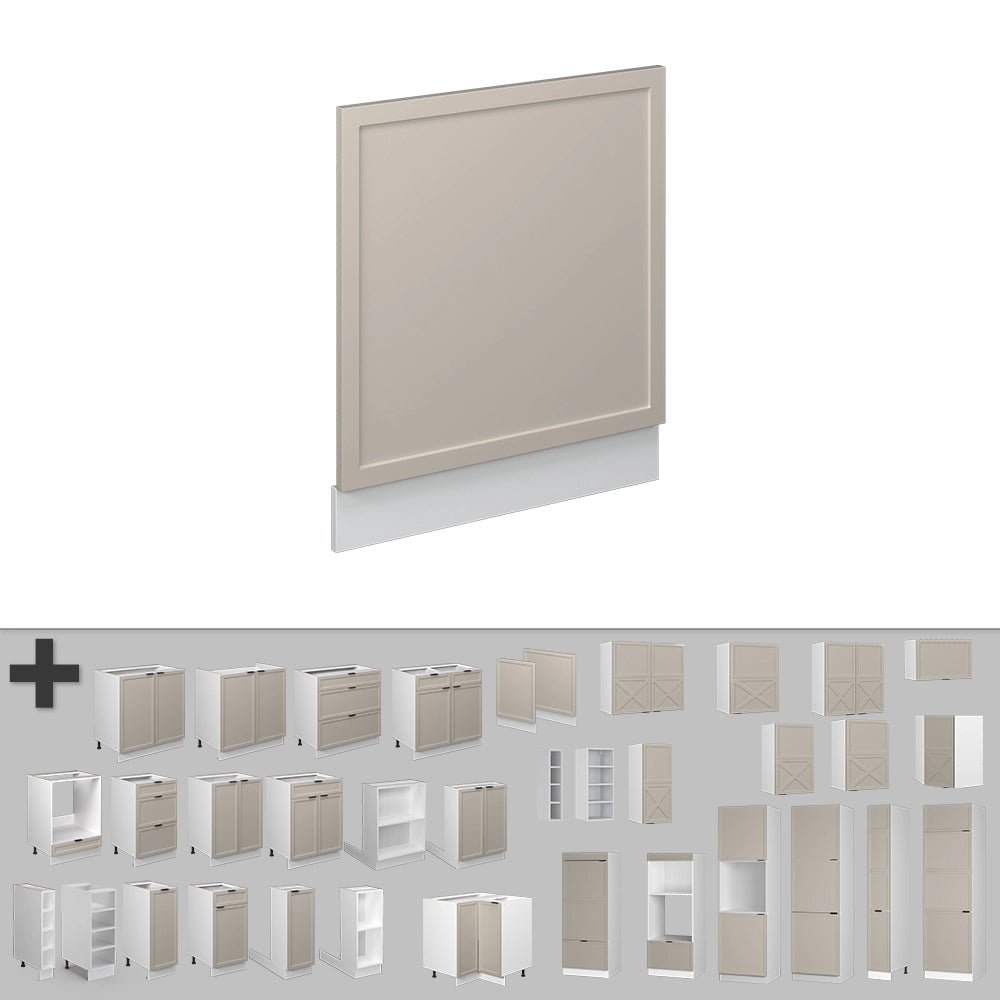 Pannello frontale Fame-Line GrigioBeige/Bianco 60 cm, PL Antracite Vicco