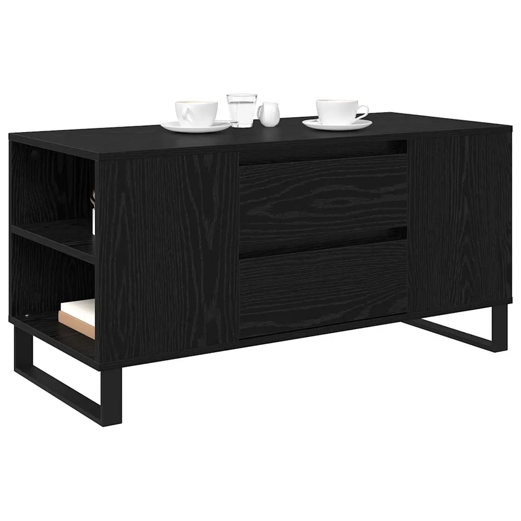Tavolino da Salotto-Tavolino da soggiorno-Tavolo Rovere Nero 102 x 44,5 x 50 cm