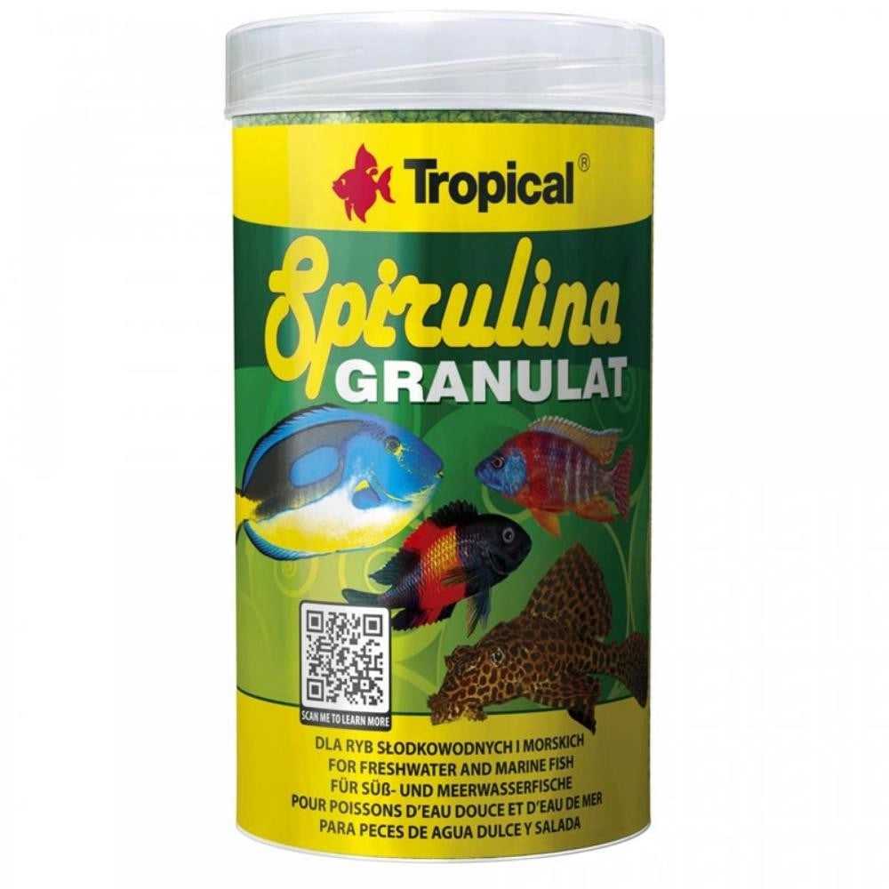 Tropical Spirulina Granulat - mangime vegetale granulato con elevato contenuto in alghe Spirulina Formato: 100 ml