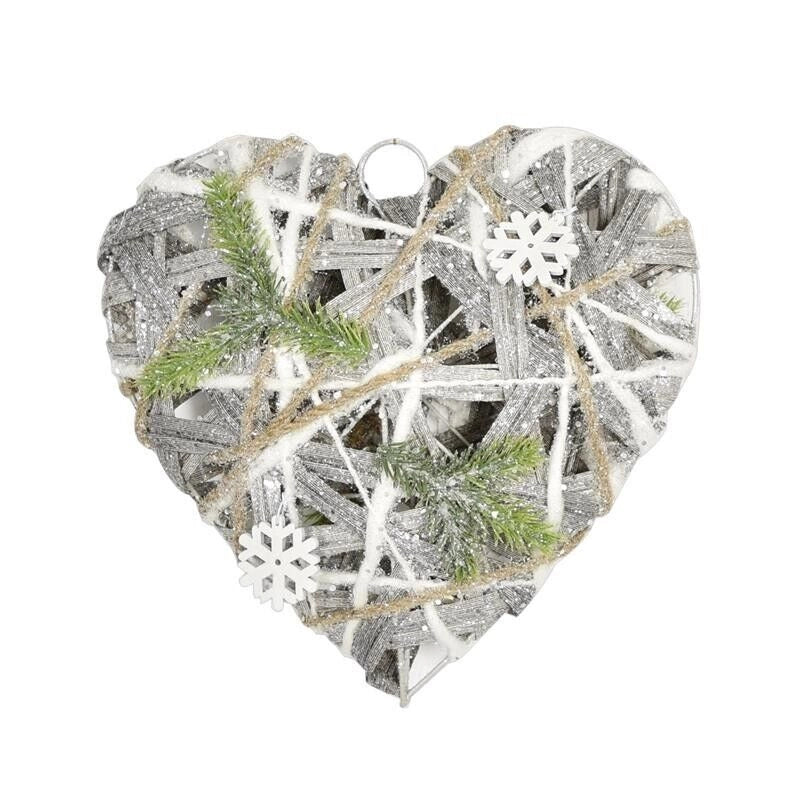 MAURY'S CUORE DI NATALE IN LEGNO 3D DECORATIVO LINEA "WOODY" 20CM