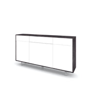 Credenza 3 ante/3 cassetti VELBRUK nero pietra/bianco pietra
