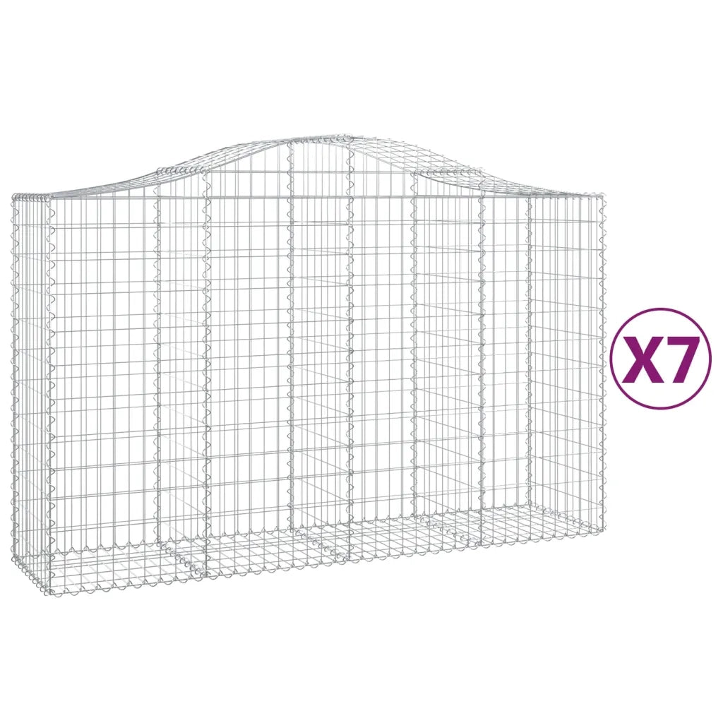 Cesti Gabbioni ad Arco 7 pz 200x50x120/140 cm Ferro Zincatocod mxl 99981