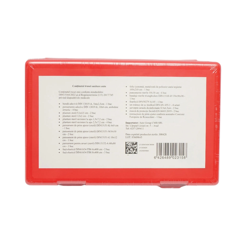 Kit di pronto soccorso per auto (Data di scadenza dei prodotti sterili 28 aprile 2030)