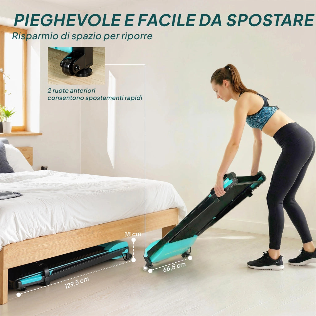 Tapis Roulant Pieghevole 1-10 km/h ¨C Xylo ¨C Controllo Gestuale, Inclinazione, Azzurro