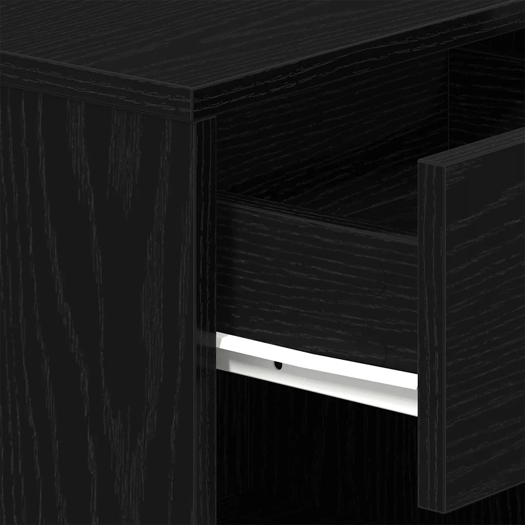 Comodini 2 pz con Cassetto Nero 39x28x41 cm