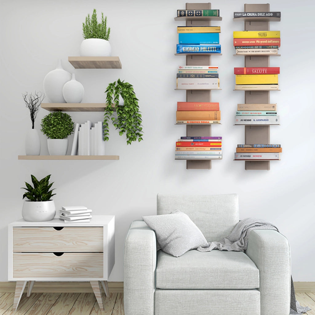 ALUBOX DEMETRA Libreria Da Parete In Alluminio E Lamiera Zincata 83,5X23X21 Cm Libreria Sospesa 6,6 Kg Con 5 Mensole Libri 17x23 Cm Libreria Salvaspazio Con Inserti A L E Attrezzatura COLORE: ANTRACITE