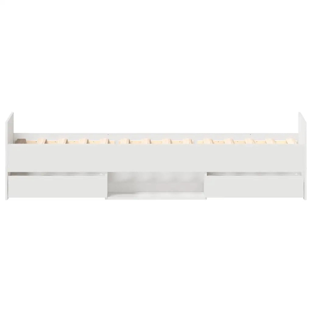 Letto singolo | Letto per adulti | Giroletto con Testiera e Pediera Bianco 90x190 cm