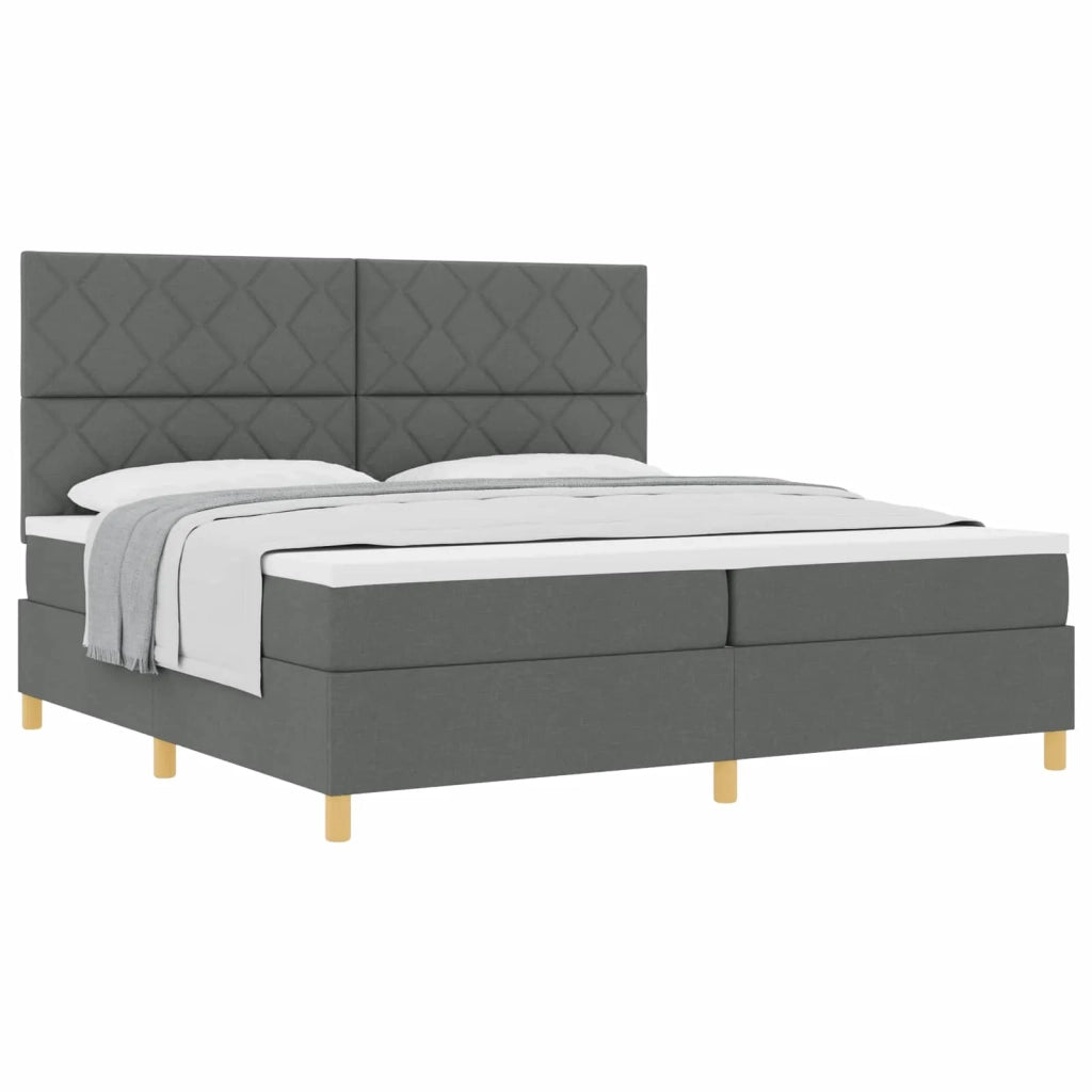 Letto a molle con materasso Grigio scuro 200 x 200 cm Tessuto 3339722