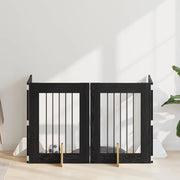 Cancello per cani con supporti 4 pcs Rovere Nero 60 x 80 cm