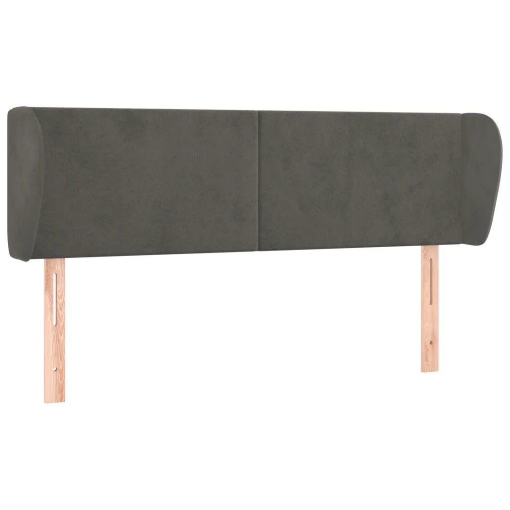 Testiera ad Orecchio Grigio Scuro 147x23x78/88 cm in Velluto 3116913