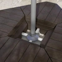 Set di 4 Pesi Zavorra Quadrati per Ombrelloni con Base a Croce, da Riempire d'Acqua o di Sabbia fino a 60/80 kg, Marrone