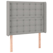 Testiera | Testata ad Orecchio Grigio Chiaro 93x16x118/128 cm in Tessuto