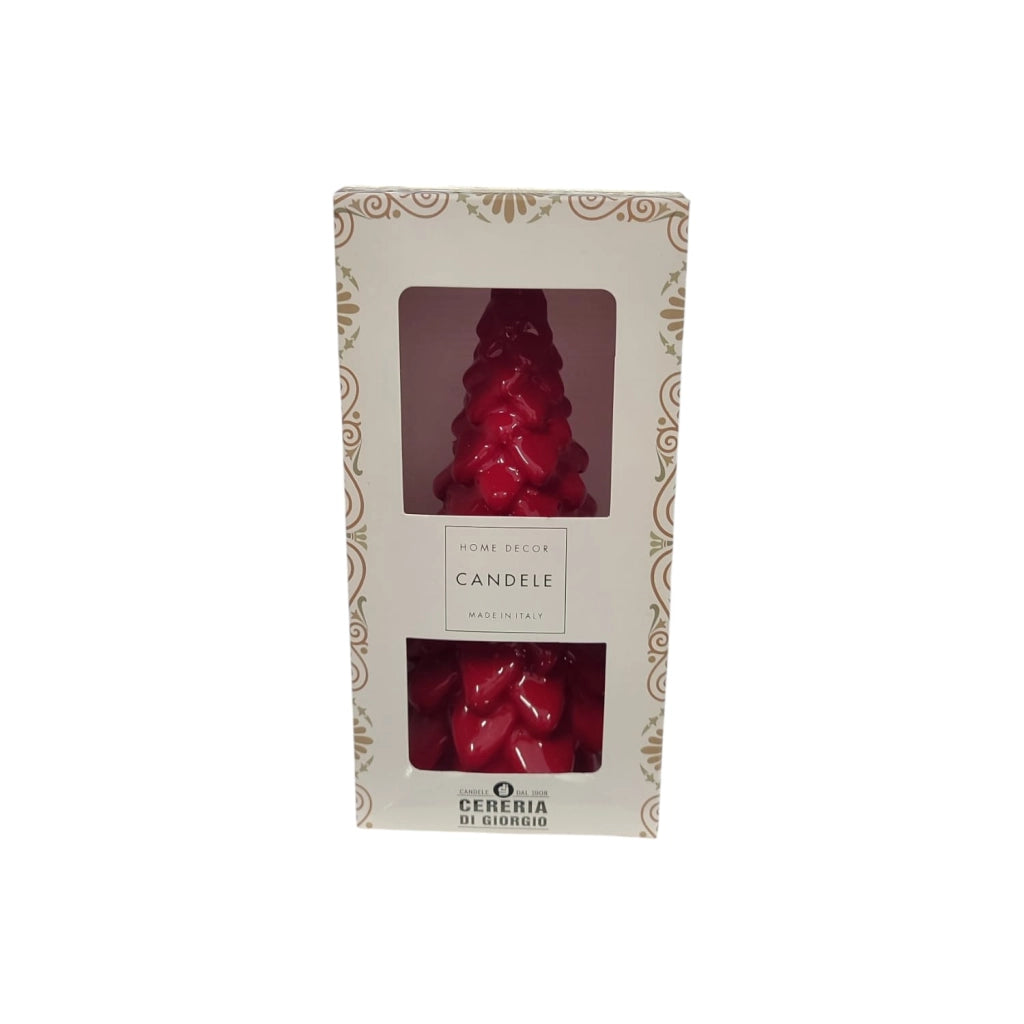 CANDELA ALBERO DI NATALE LACCATA ROSSA