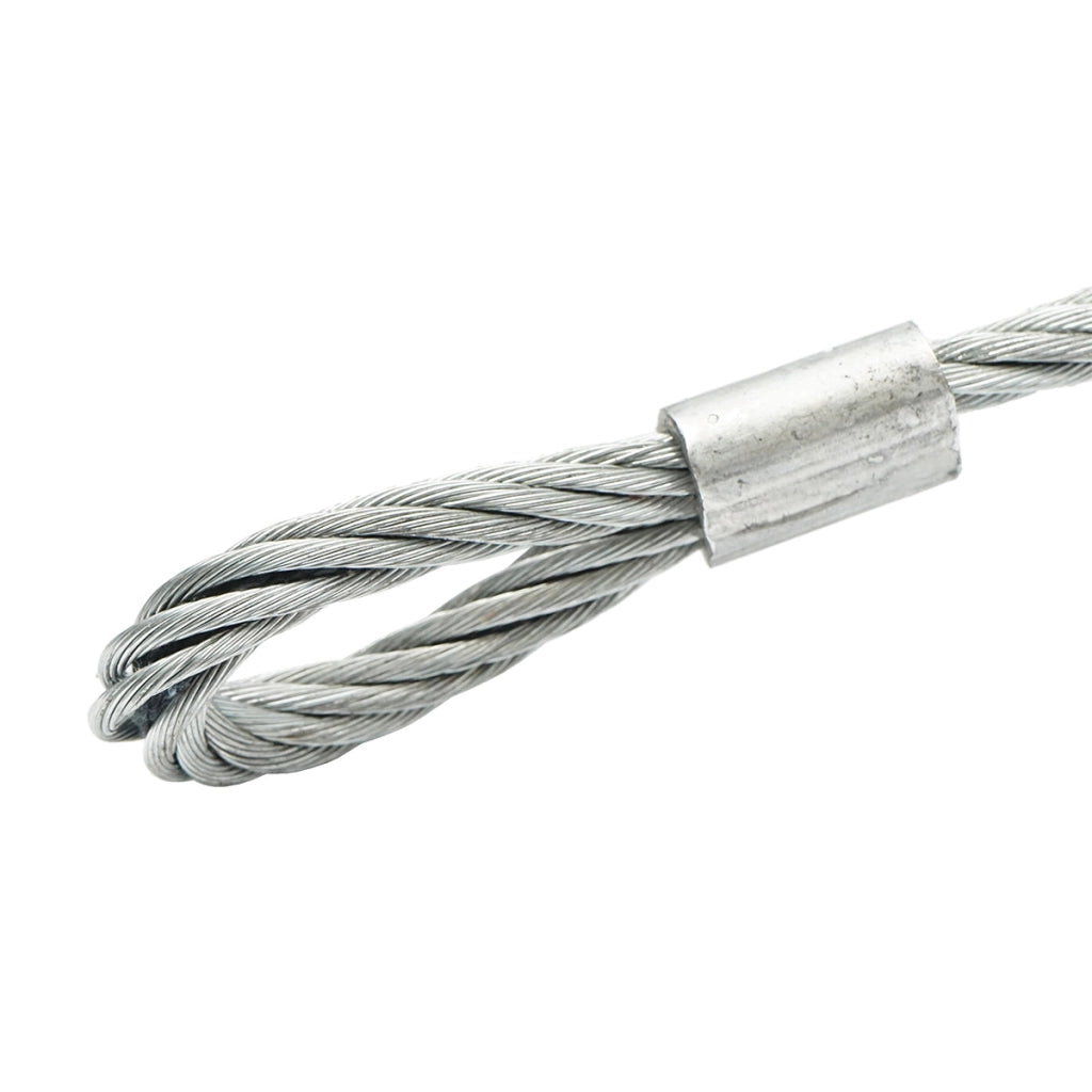 Cavo/fune in acciaio per verricello con spessore di 12 mm e lunghezza di 4 m, gancio e anello per il traino o il sollevamento