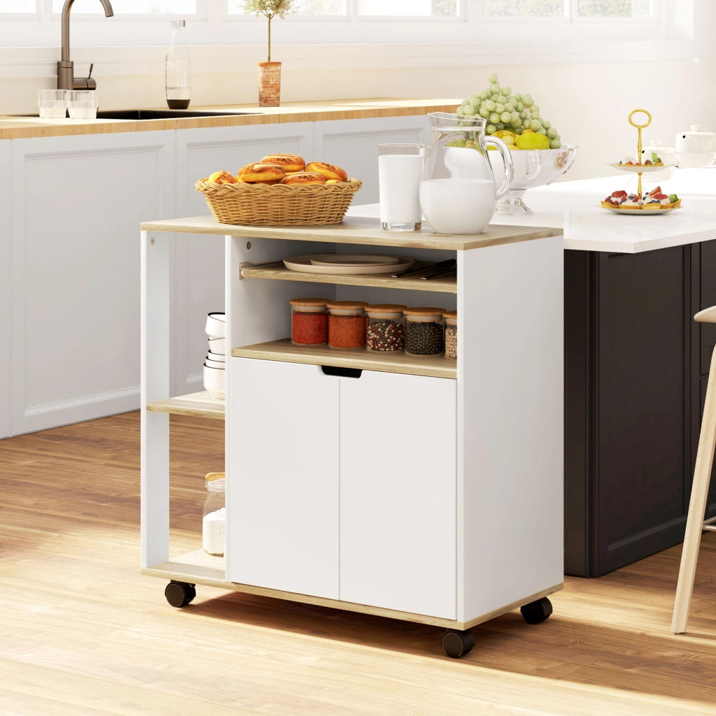 Carrello da cucina con cassetti e ripiani regolabili ¨C zephmum ¨C Bianco