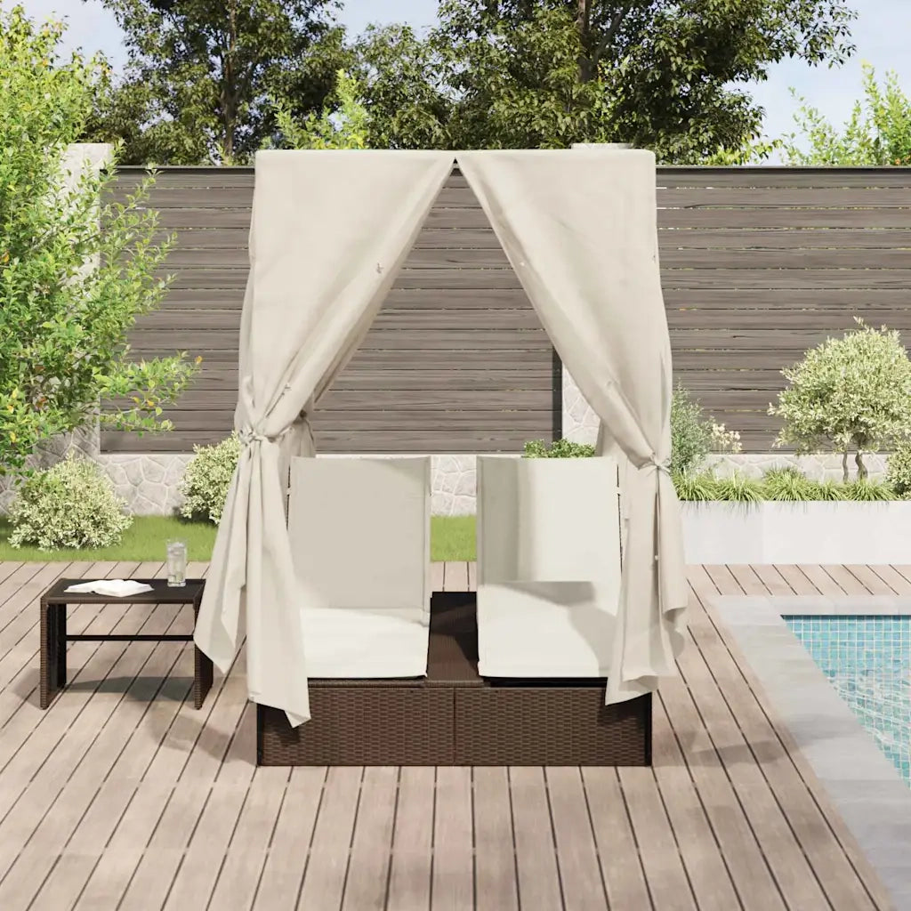 Lettino da sole doppio Bianco caldo 205 x 129 x 200 cm 3376128
