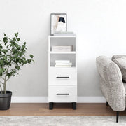 Credenza-Buffet-Armadio da cucina Bianco Lucido 34,5x34x90 cm in Legno Multistrato 198764