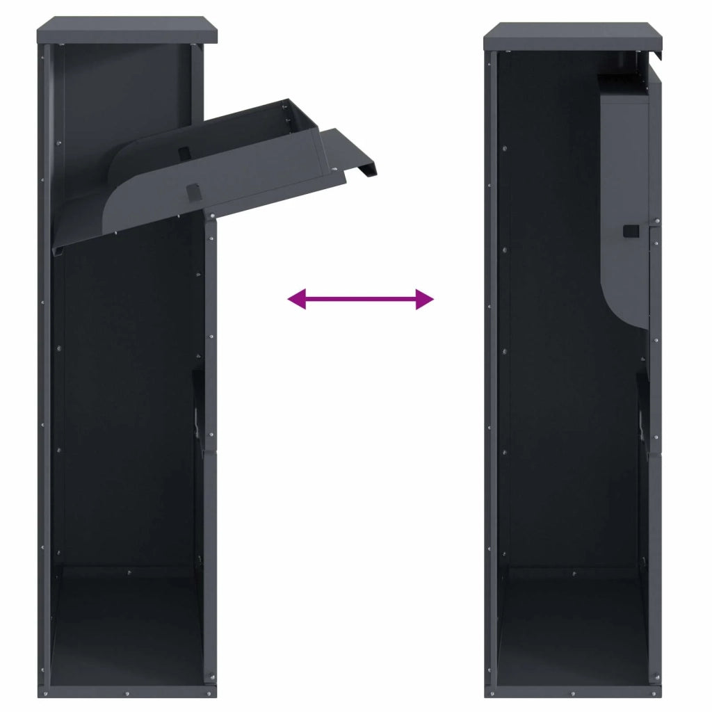 Cassetta per pacchi con porta Antracite 44 x 22 x 82 cm Acciaio CFW9780348