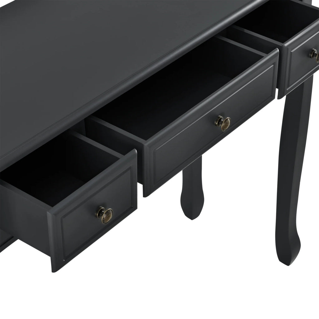 Consolle per ingresso o soggiorno con 3 cassetti MDF gambe in pino 100 cm nero 03_0004179/2