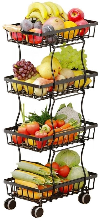 Scatola per magazzino a 4 livelli - Scatola a pile - Materiale in acciaio inossidabile - Rimovibile - Antiscivolo - Facile da trasportare - Scatola per magazzino