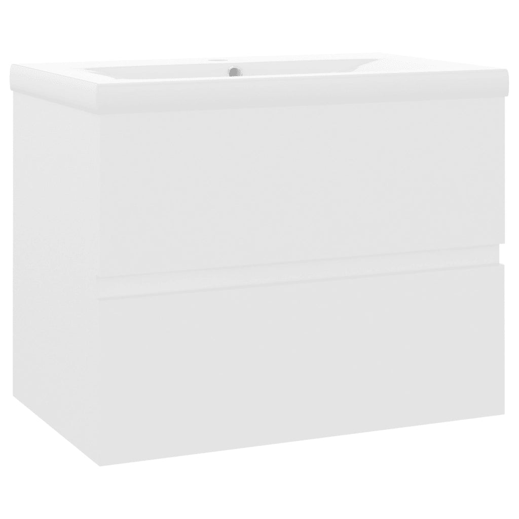 Mobile con Lavabo Integrato Bianco in Legno Multistrato 3071540