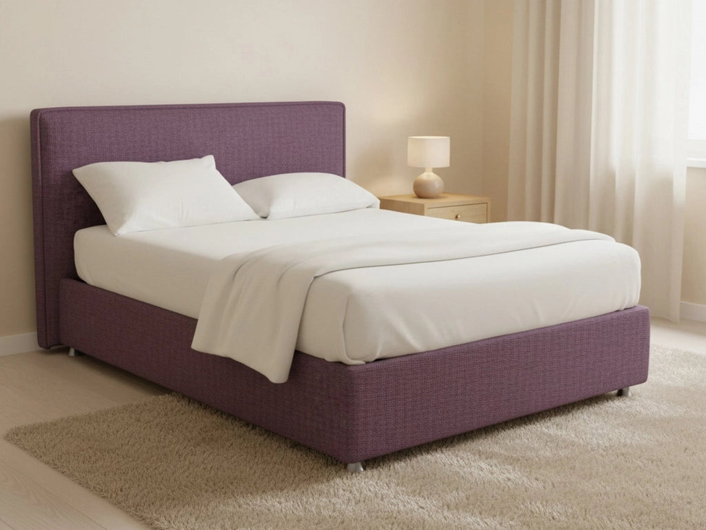 Lichfield, Letto Matrimoniale Sfoderabile Made in Italy, Viola Lilla
