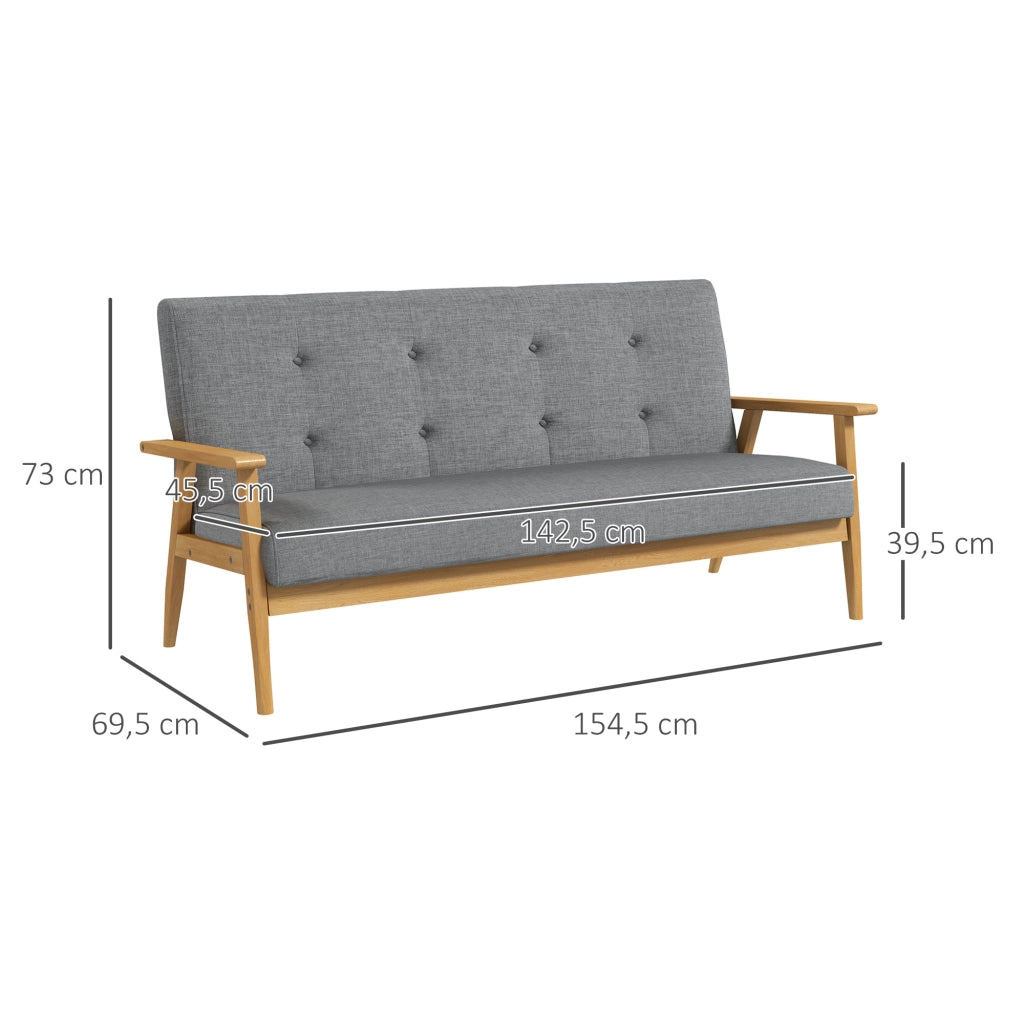 Divano 3 posti imbottito ¨C Minimal ¨C grigio 154.5 cm