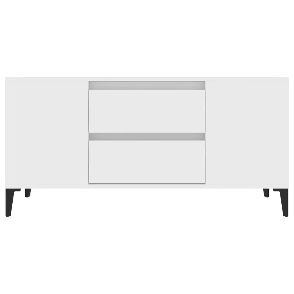 Mobile Porta TV Bianco 102x44,5x50 cm in Legno Multistrato 819604
