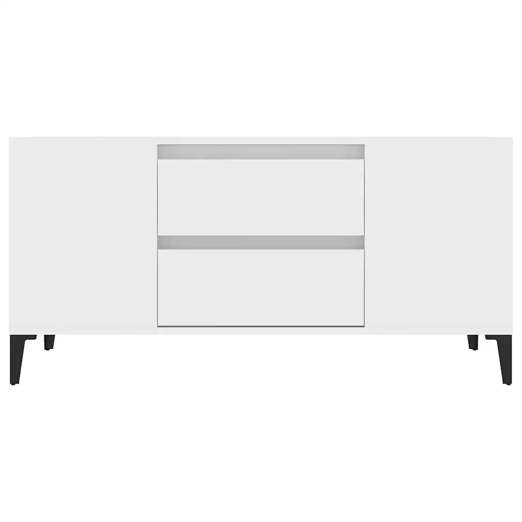 Mobile Porta TV Bianco 102x44,5x50 cm in Legno Multistrato 819604