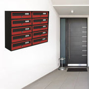 ALUBOX SLIM Cassette Postali Condominiali 10 Posti 63X77,5X30 Cm In Lamiera Zincata E Alluminio Cassetta Postale Da Esterno Condominiale Con Sistema Anti Prelievo