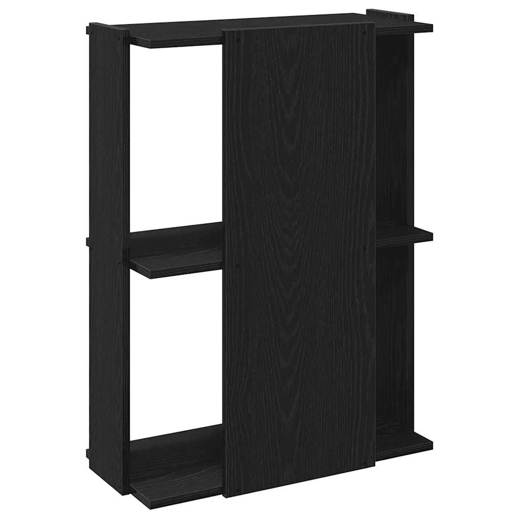 Libreria a 3 Ripiani-Scaffale per Libri-Mobile di Stoccaggio Nera 60x30x80 cm in Legno Multistrato