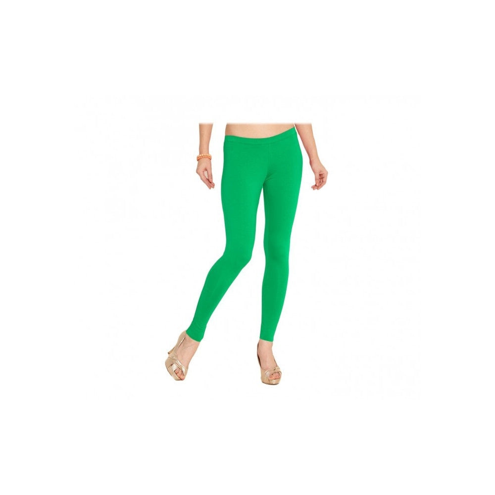 Trade Shop - Leggings Panta Collant Cotone Modellante Fuseaux Leggins Per Sport Fitness Casa - Verde   S-m
