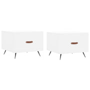 2 pz Tavolini da salotto | Tavolino da caff¨¨ | Tavolino da Soggiorno Bianchi 50x50x40 cm Legno Multistrato
