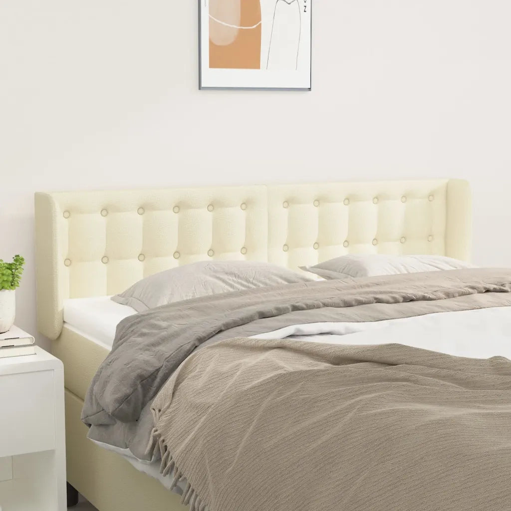 Testiera | Testata ad Orecchio Crema 147x16x78/88 cm in Similpelle