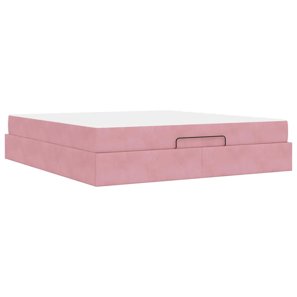 Struttura letto con materasso 2 pcs Rosa Velluto 3399581